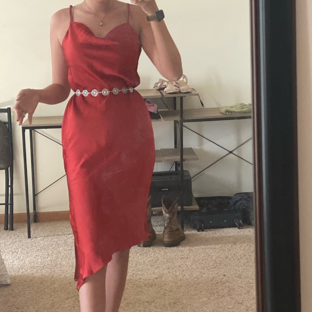 Satin midi dress